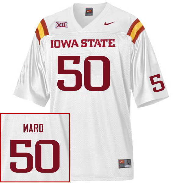 Iowa State Cyclones Men's #50 Tyler Maro Nike NCAA Authentic White College Stitched Football Jersey WF42M21BF